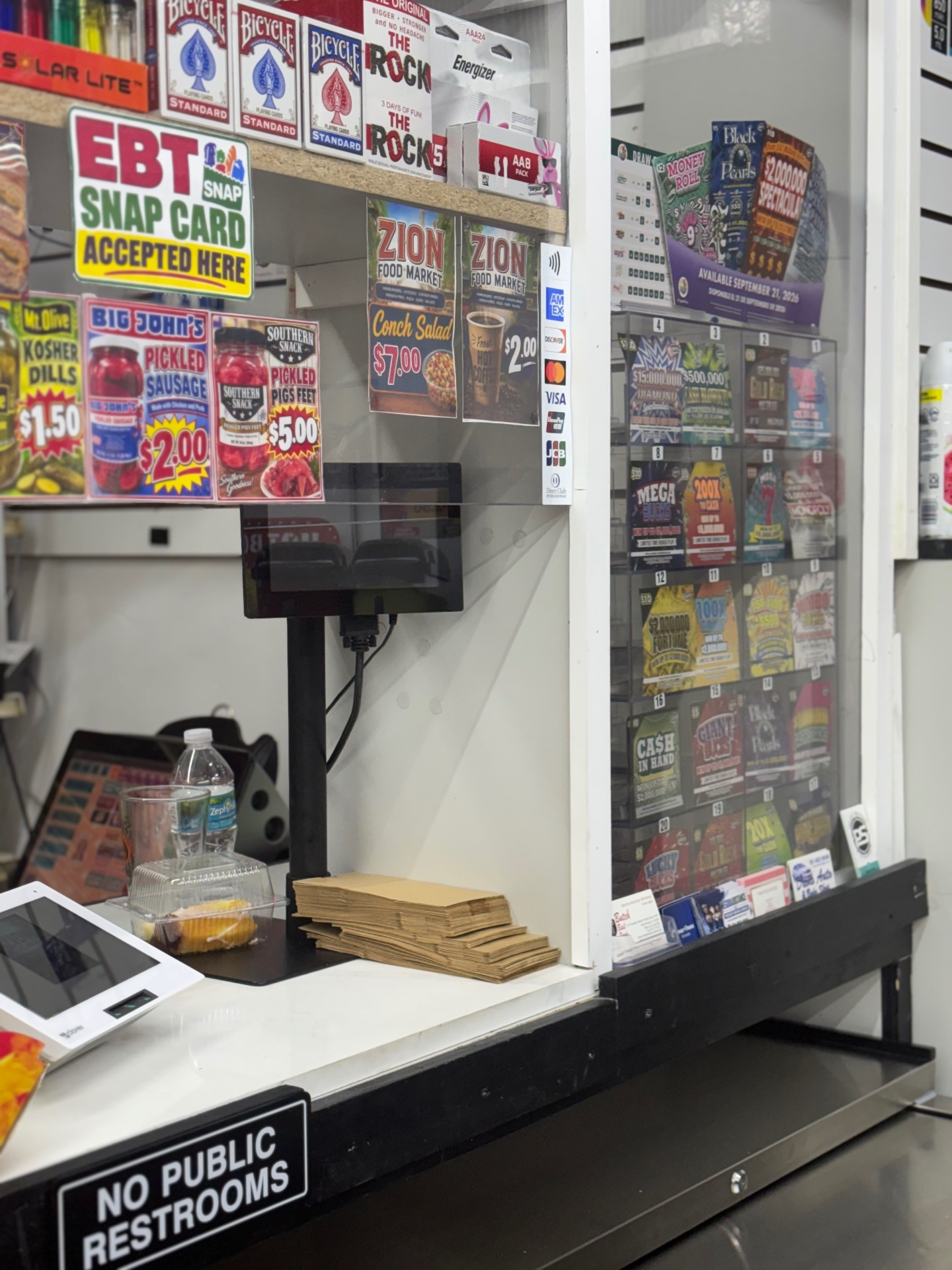 Front counter & lottery
